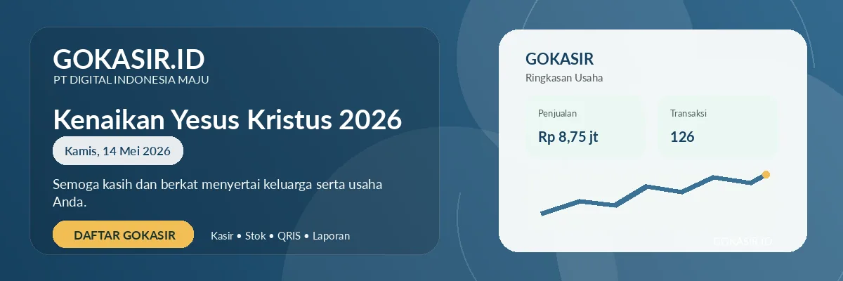 Selamat Memperingati Kenaikan Yesus Kristus 2026 — promo GOKASIR