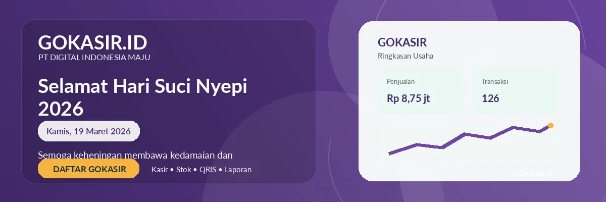 Selamat Hari Suci Nyepi Tahun Baru Saka 1948 — promo GOKASIR