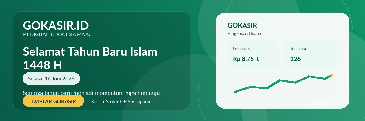Selamat Tahun Baru Islam 1 Muharam 1448 H — promo GOKASIR